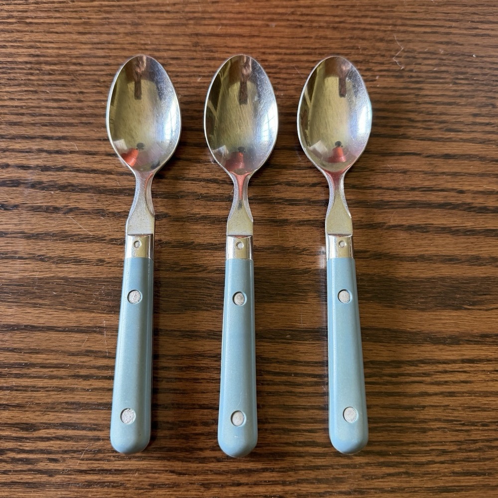 WF Washington Forge Mardi Gras Blue Stainless Steel Teaspoons Set Of 3